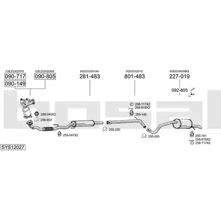 Выхлопная система BOSAL 545555 8FON6U 9 SYS12027 изображение 0