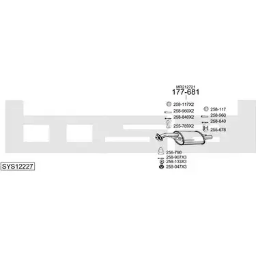 Система выпуска ОГ BOSAL 545685 JY8805I SYS12227 1TGA0 2 изображение 0