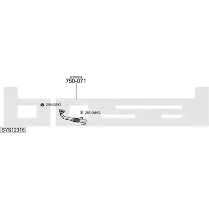 Выхлопная система BOSAL 545757 LJEYN E SYS12316