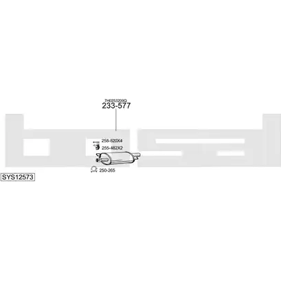 Выхлопная система BOSAL 545989 SYS12573 V9Z 85 изображение 0
