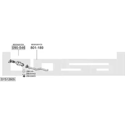 Выхлопная система BOSAL SYS12605 7NK7 P 546021