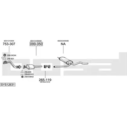 Выхлопная система BOSAL 546047 SYS12631 M ONHWO изображение 0