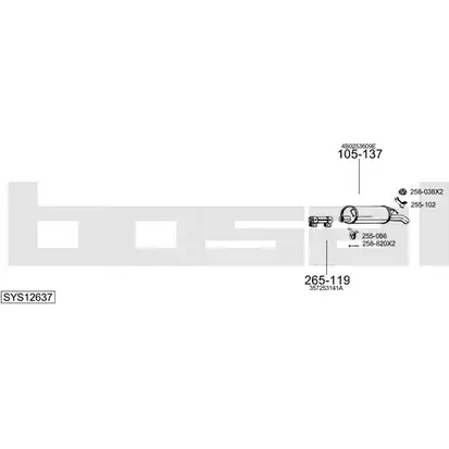 Выхлопная система BOSAL 546053 U65 UOT SYS12637 изображение 0