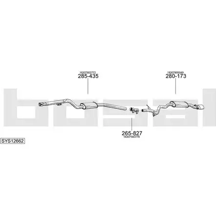 Выхлопная система BOSAL SYS12662 546070 2JAF UB