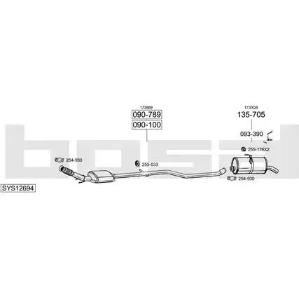 Выхлопная система BOSAL SYS12694 546100 AS TTR7R