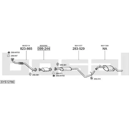 Выхлопная система BOSAL 546175 SYS12780 Q3 ZH0YH изображение 0