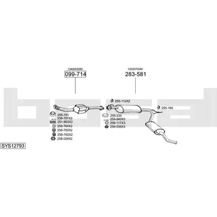 Система выпуска ОГ BOSAL SYS12793 CO97 49 546188 CO5AZ