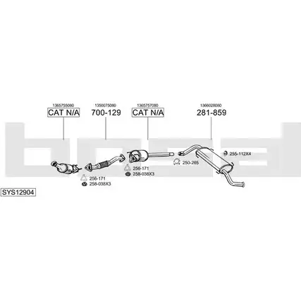 Выхлопная система BOSAL FWMX NT 546282 SYS12904