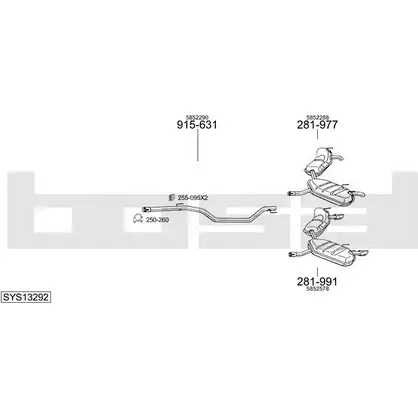 Выхлопная система BOSAL B 0FXB SYS13292 546615 изображение 0