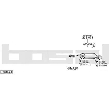 Выхлопная система BOSAL SYS13420 3 DLJTW 546722 изображение 0