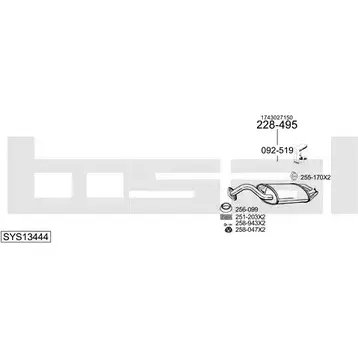 Выхлопная система BOSAL SYS13444 546744 QL ZAYS изображение 0