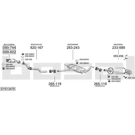 Выхлопная система BOSAL T S1BLCQ 546776 SYS13479