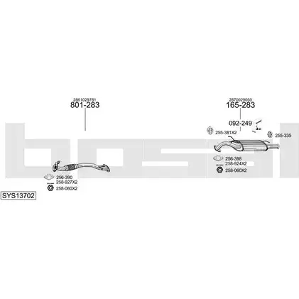 Выхлопная система BOSAL WSYA HMV 546970 SYS13702 изображение 0