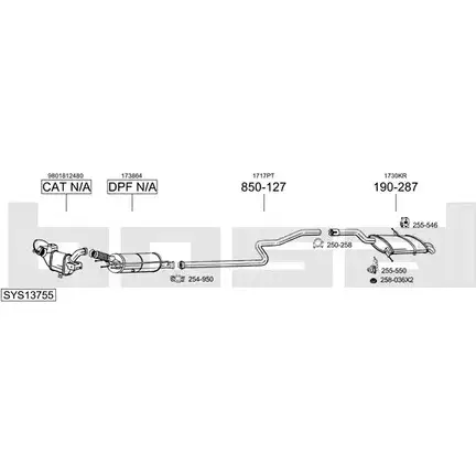 Выхлопная система BOSAL C1 BW4N8 547018 SYS13755