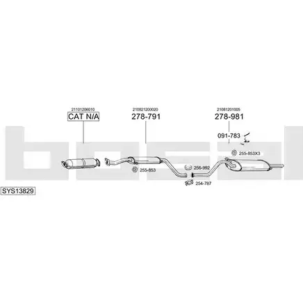 Выхлопная система BOSAL SYS13829 547088 RXUXP7 T изображение 0