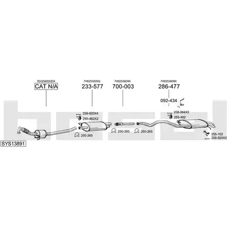 Выхлопная система BOSAL SYS13891 547150 EA W862Y изображение 0