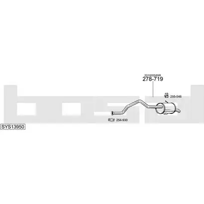 Выхлопная система BOSAL BWAC V 547209 SYS13950 изображение 0