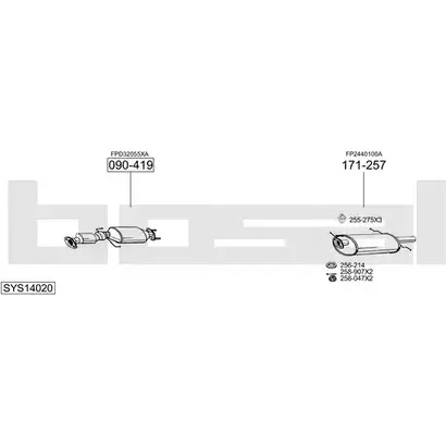 Система выпуска ОГ BOSAL 547279 1XH8O SYS14020 D 4CL55 изображение 0