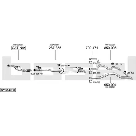 Выхлопная система BOSAL SYS14038 547290 FJ OVZ3 изображение 0