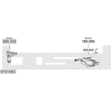 Выхлопная система BOSAL 547304 SYS14063 0PL5P H2