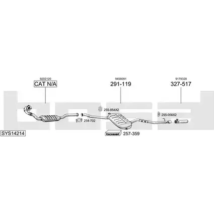 Выхлопная система BOSAL SYS14214 547438 K U3B4 изображение 0
