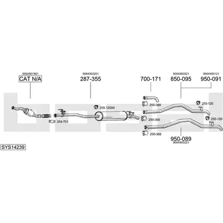 Выхлопная система BOSAL SYS14239 81F VL 547449 изображение 0