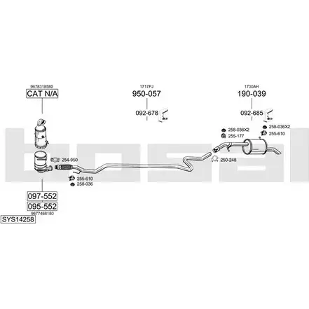 Выхлопная система BOSAL SYS14258 YJ D5HXY 547463 изображение 0