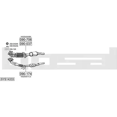 Выхлопная система BOSAL FCJ2Z O4 SYS14333 547535 изображение 0