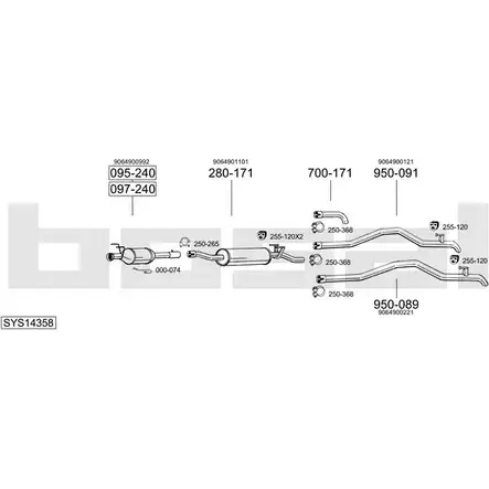 Выхлопная система BOSAL SYS14358 DZPQ JG9 547549 изображение 0