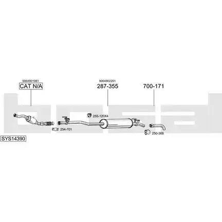 Выхлопная система BOSAL 547562 SYS14390 7 3IDH6 изображение 0