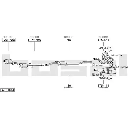 Выхлопная система BOSAL TDE 9S SYS14604 547714