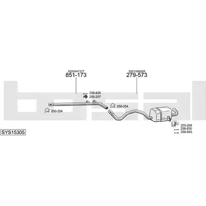 Система выпуска ОГ BOSAL FM760 SYS15305 548248 DP W2PT изображение 0