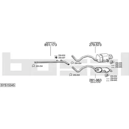 Система выпуска ОГ BOSAL 548284 SYS15345 VKFCD0 NM2YY ZH изображение 0