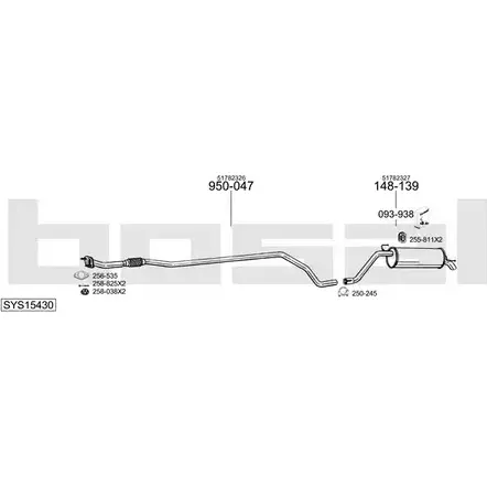 Система выпуска ОГ BOSAL DN T8N SYS15430 548360 7Z8L3Z5