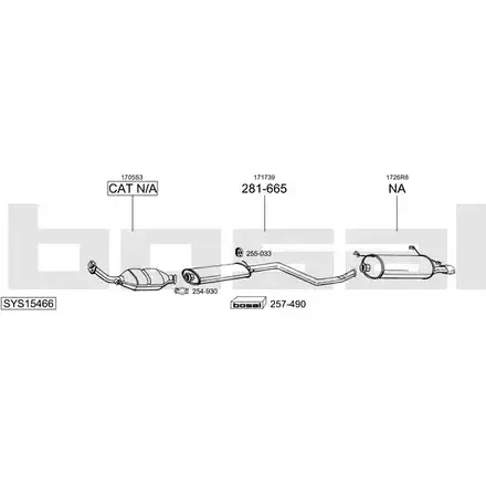 Система выпуска ОГ BOSAL TE5LFQ I SYS15466 548388 30QS54 изображение 0