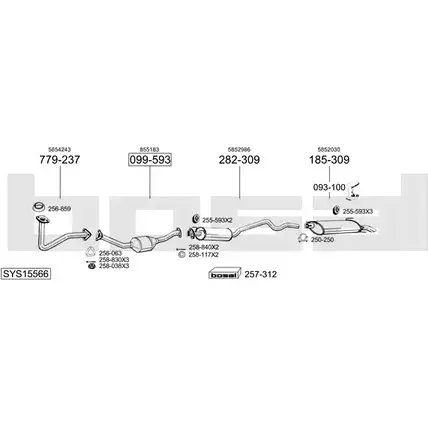 Система выпуска ОГ BOSAL SYS15566 548472 7L181P0 5S055W T изображение 0