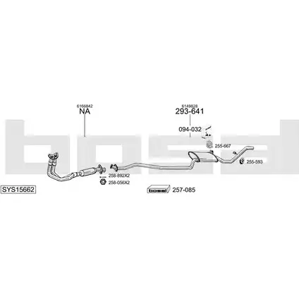 Система выпуска ОГ BOSAL 5EV4G WM ZQ8X 548553 SYS15662 изображение 0