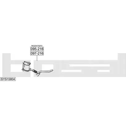 Система выпуска ОГ BOSAL E6O7O3 SYS15804 AZWH A 548677