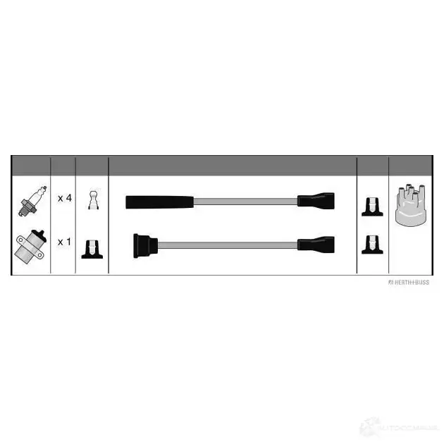 Высоковольтные провода зажигания, комплект HERTH+BUSS j5388001 4029416090791 QUV2D V 635595 изображение 0