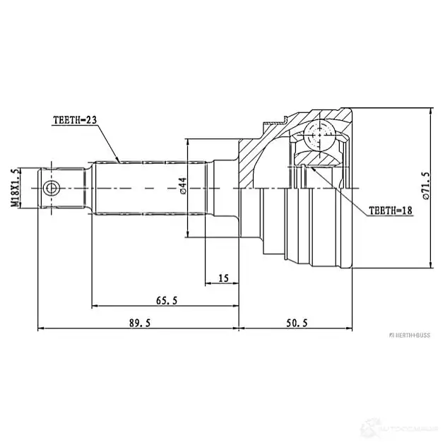 Шрус приводного вала, комплект HERTH+BUSS 5Z2RP T 623930 j2828005 4029416041922 изображение 0