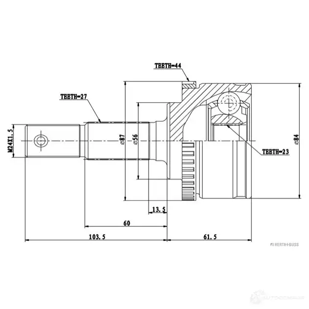 Шрус приводного вала, комплект HERTH+BUSS 623684 C5V OF j2821154 4029416199821 изображение 1