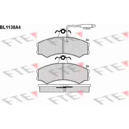 Тормозные колодки, дисковые, комплект FTE 20741 BL1138A4 2 0732 604178 изображение 0