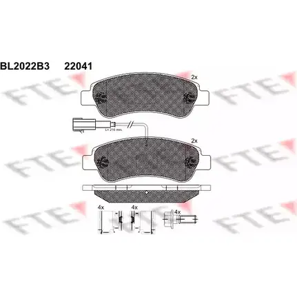 Тормозные колодки дисковые, комплект FTE BL2022B3 2204 1 24465 605152