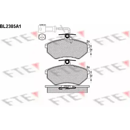 Тормозные колодки, дисковые, комплект FTE 20 167 605533 BL2385A1 20168 изображение 0