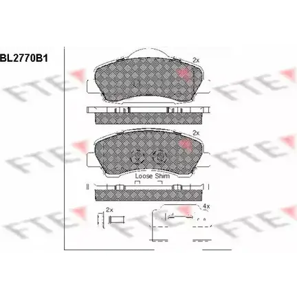 Тормозные колодки, дисковые, комплект FTE 25251 BL2770B1 605966 2525 0 изображение 0