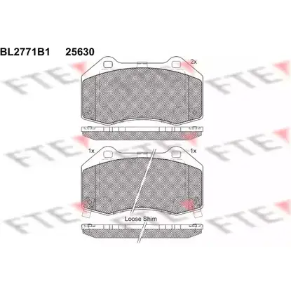 Тормозные колодки дисковые, комплект FTE BL2771B1 605968 25629 25 528 изображение 0
