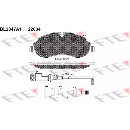 Тормозные колодки дисковые, комплект FTE D1774-9004 BL2847A1 2203 4 606048 изображение 0