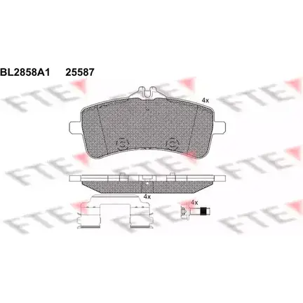 Тормозные колодки дисковые, комплект FTE 606059 V81M9 25 587 BL2858A1 изображение 0