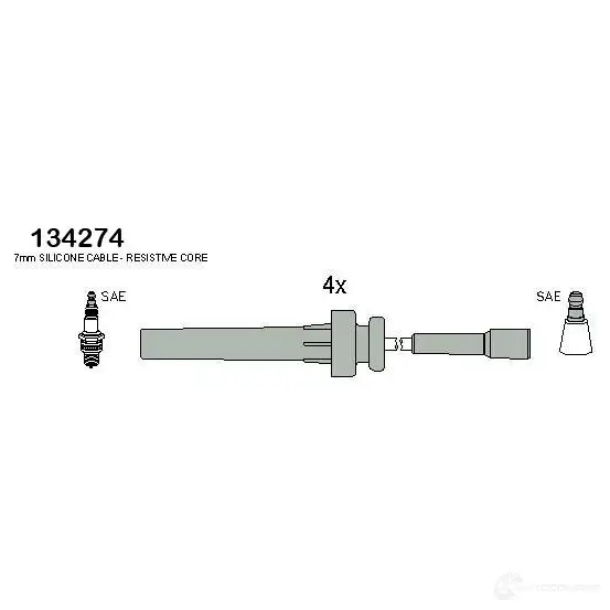 Высоковольтные провода зажигания, комплект HITACHI 134274 YHK3 KE 3081441