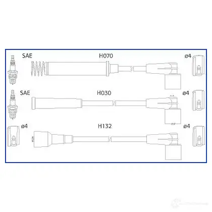 Высоковольтные провода зажигания, комплект HITACHI 1 34226 3081419 134226 6LLS09 изображение 0